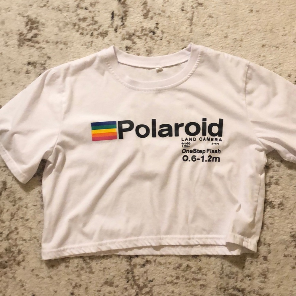 Poloraid cropped white tee
